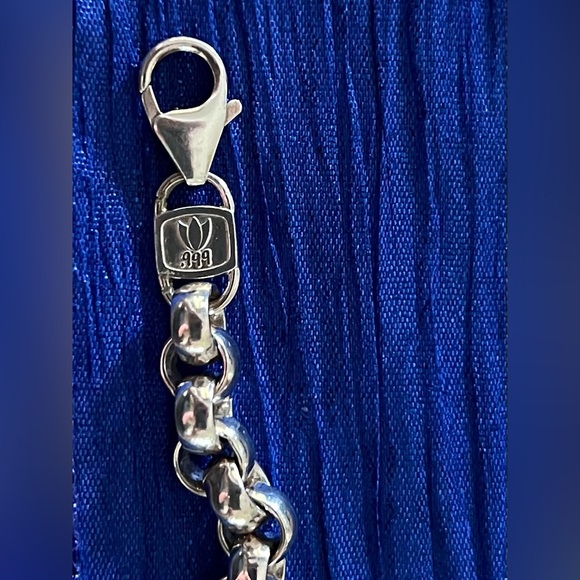 Ultrafine Sterling Silver 999 Rolo Chain Bracelet - Picture 9 of 9